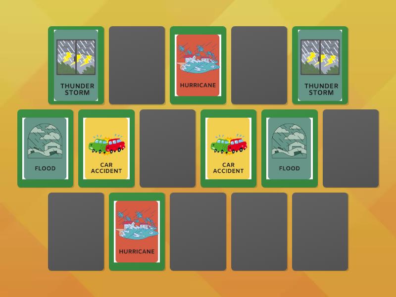 Memory game: Disasters and Emergencies - Matching pairs
