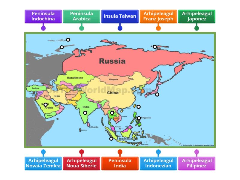Arhipeleaguri Si Peninsule Asia Labelled Diagram