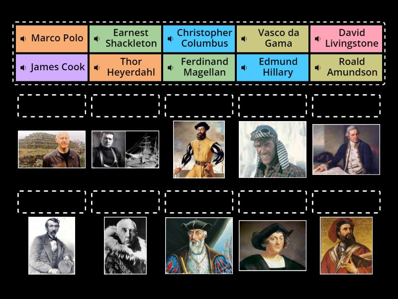 Famous Explorers (2) (portraits) - Match up