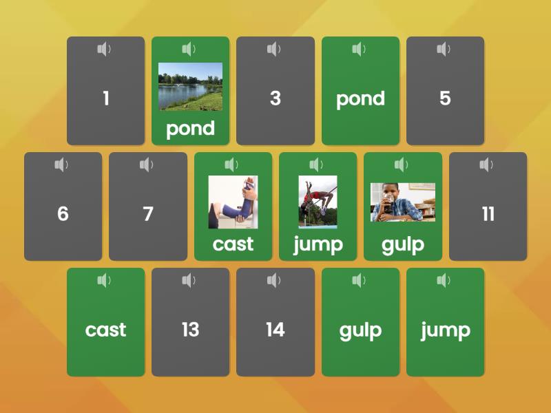 regular one-syllable words - Matching pairs