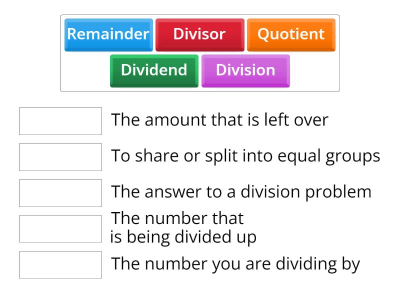 Division key words activity match up