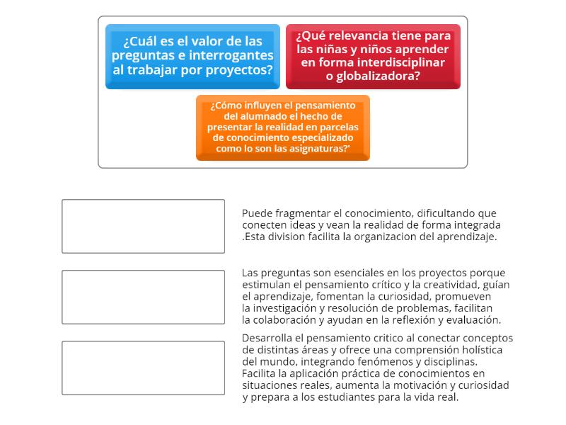 Conecta las preguntas con la respuesta correcta. - Une las parejas