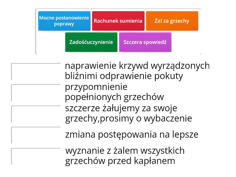 Warunki Sakramentu Pokuty - Połącz W Pary