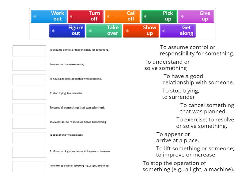 Phrasal verbs - Match up