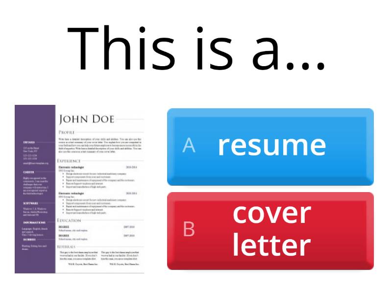 resume and cover letter quiz