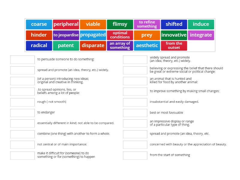 Context and meaning 2 Check your VOCABULARY for IELTS - Match up