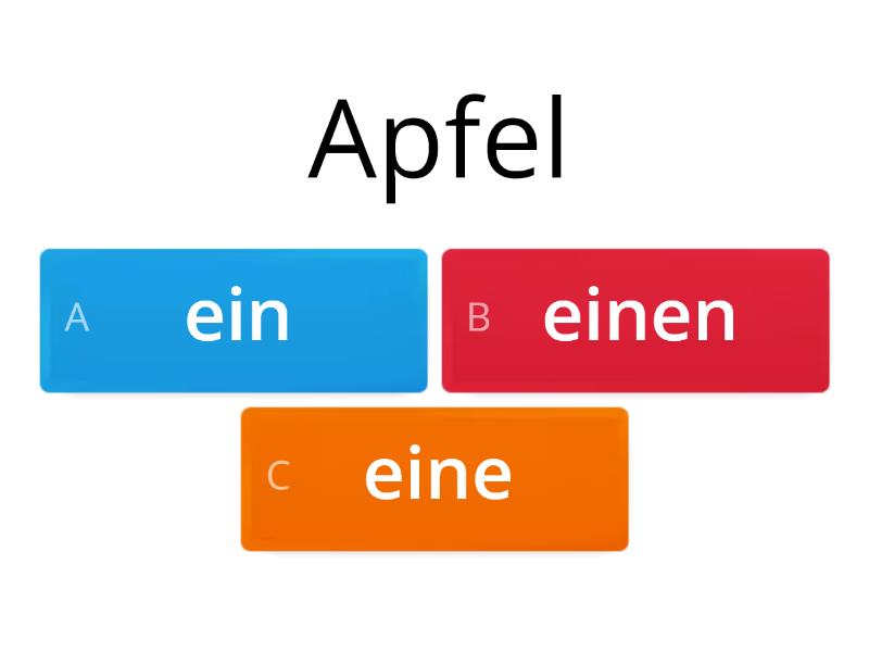 unbestimmte Artikel im Akkusativ - Quiz