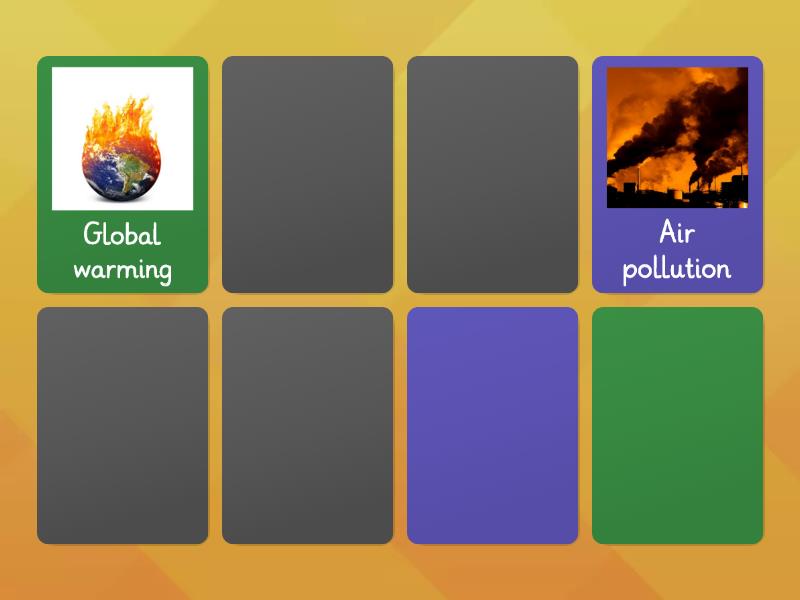 Types Of Environmental Problems Matching Pairs