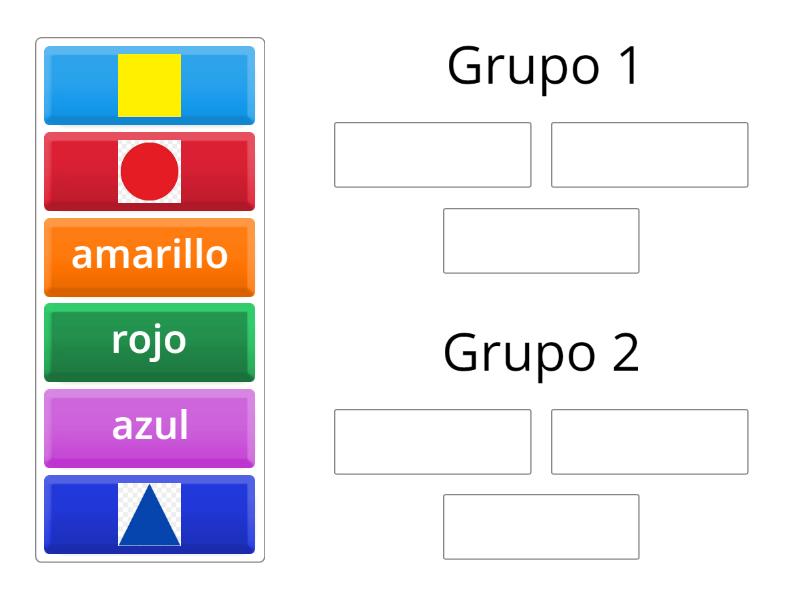 Reconocer los colores primarios : amarillo, azul y rojo - Group sort