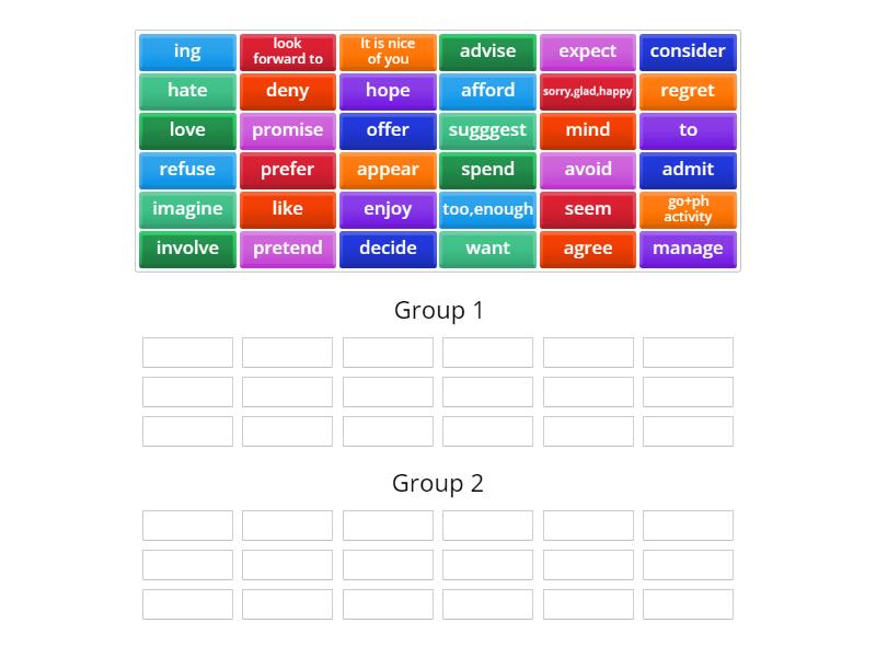 To ing - Group sort