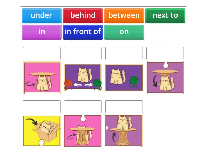 J3. Unit 4. Prepositions of place - Match up