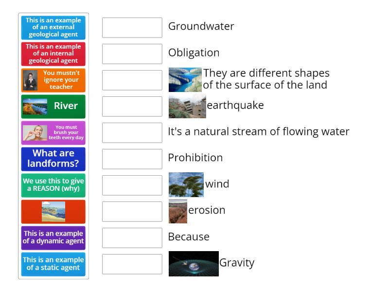 Geological agents Match up