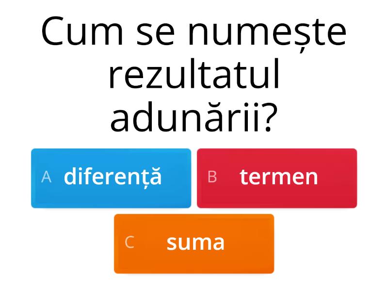 Adunarea Numerelor Naturale ZU+U - Quiz