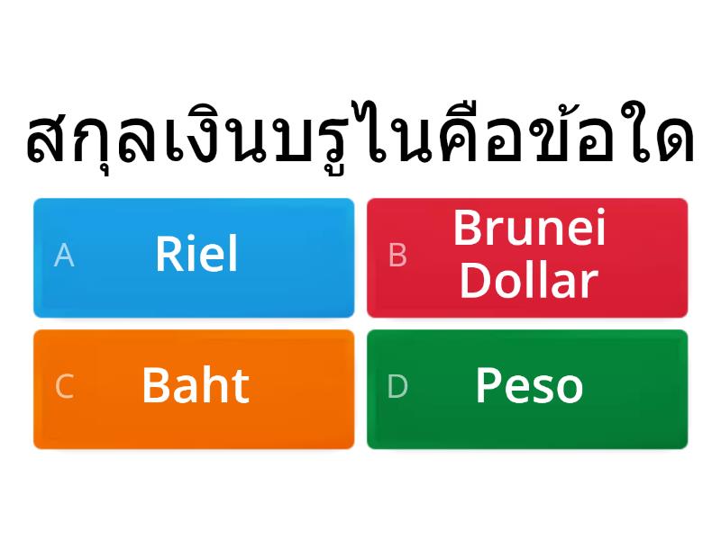 สกุลเงิน 10 ประเทศอาเซียน - แบบทดสอบ