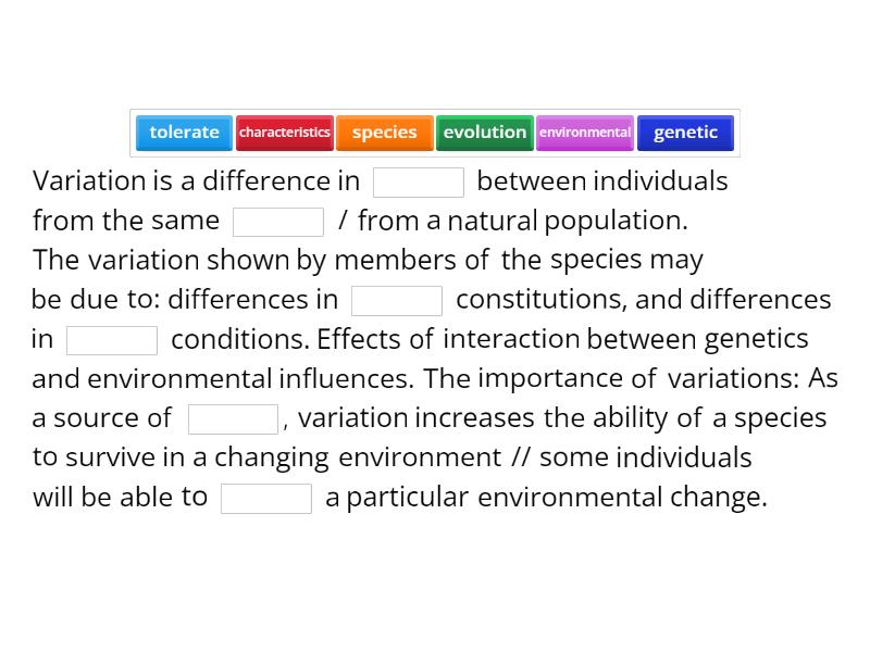 Discuss variation and their importance in a natural population ...