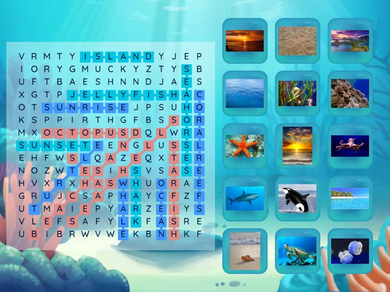 Matching words and picture - Wordsearch