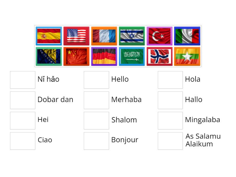 Greeting in Different Countries - Match up
