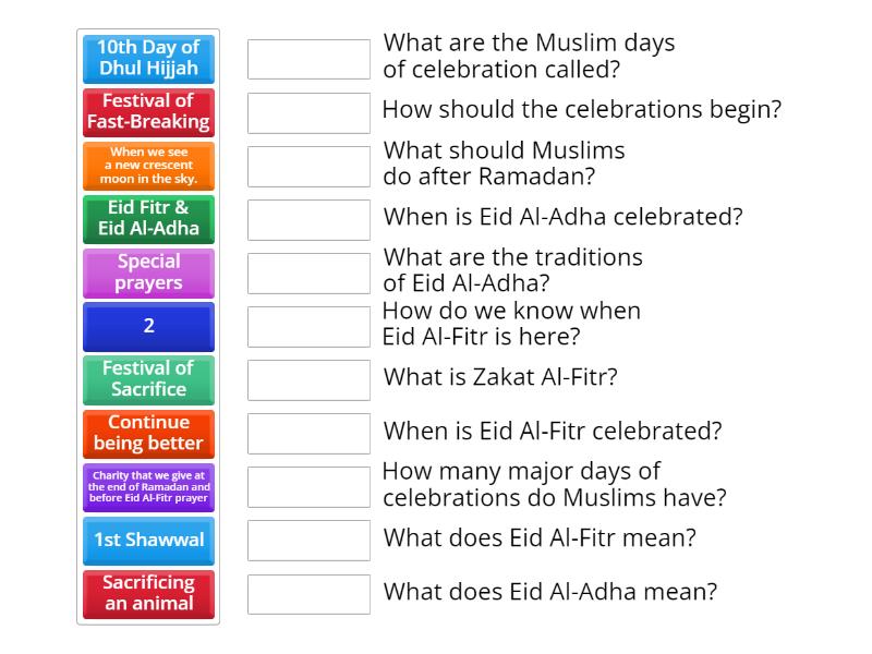 Eid Quiz - Match up