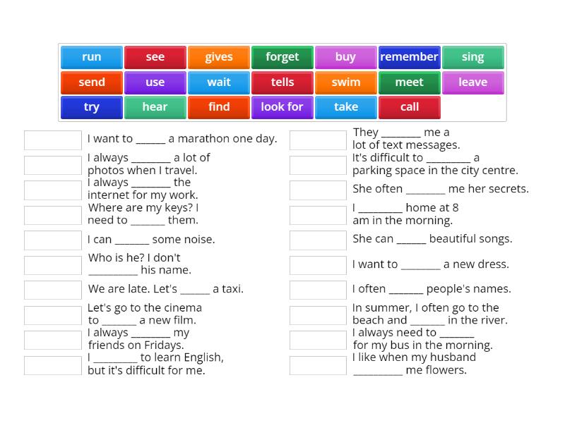5A Verb phrases - Match up