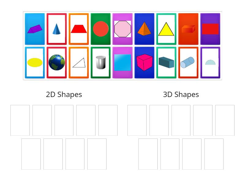 2D and 3D shape sort - فرز المجموعات
