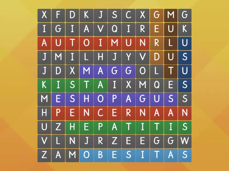 Sistem pencernaan - Mencari Kata