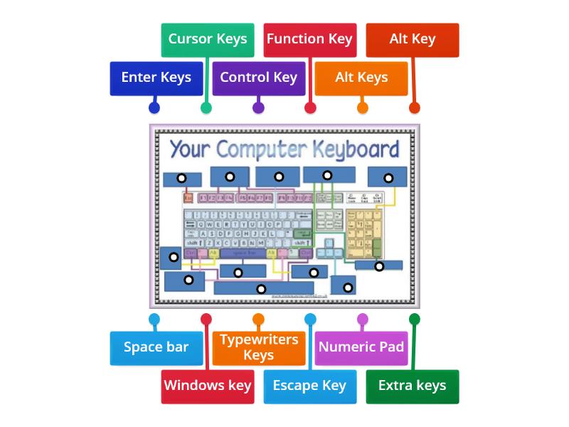 Parts of The Keyboard ( Grade 2) - Labelled diagram