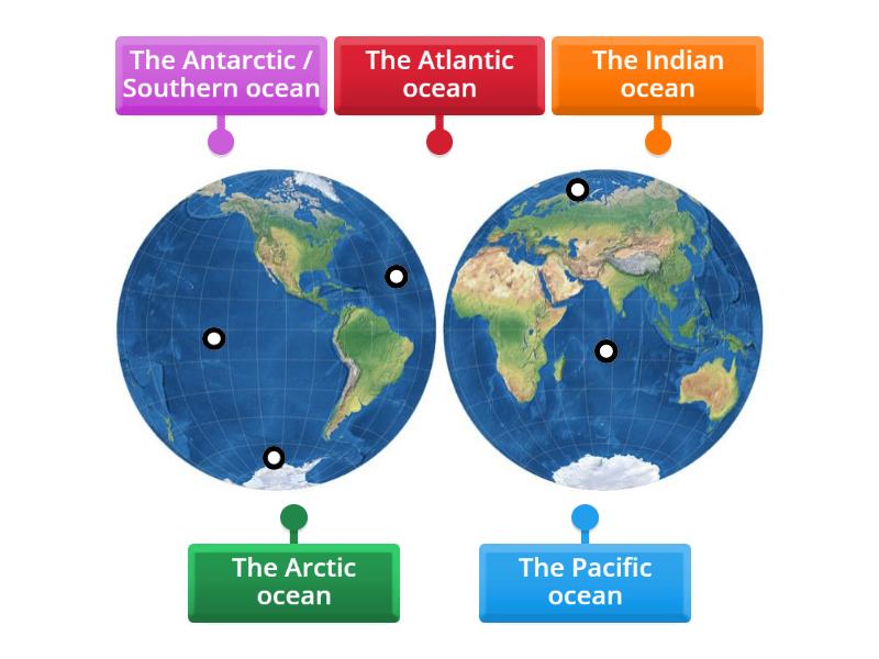 The world's oceans - Labelled diagram