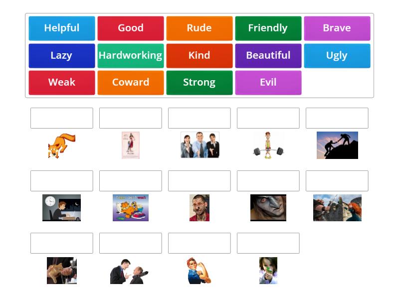 5th Grade Unit 6 Adjectives - Match up