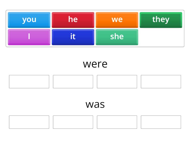 Was/ Were - Group sort