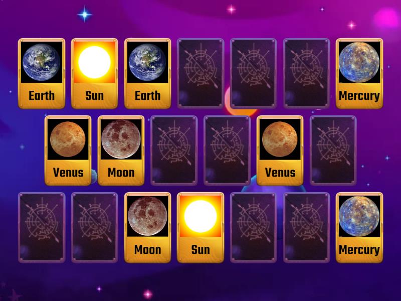 Solar System-Memory game - Matching pairs