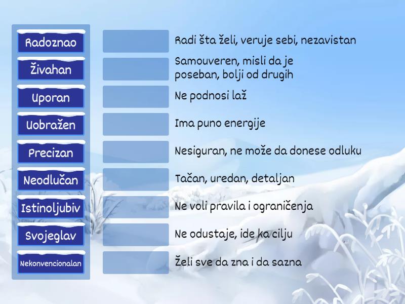 Karakterne osobine - Match up