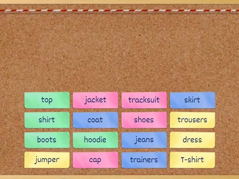 Go Getter 1 (Unit 2 Lesson 2.1 Clothes) - Find the match