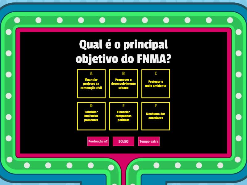 Conhecendo o FNMA - Gameshow quiz