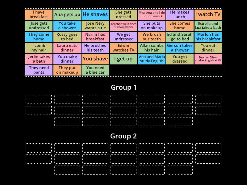 Unit 7 activities - Group sort