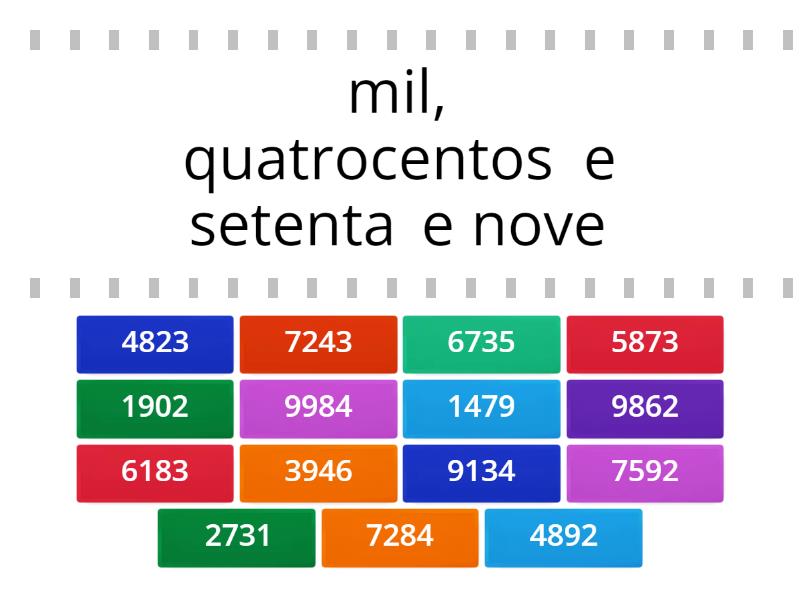 ATIVIDADE SOBRE UNIDADE DE MILHAR - Find the match