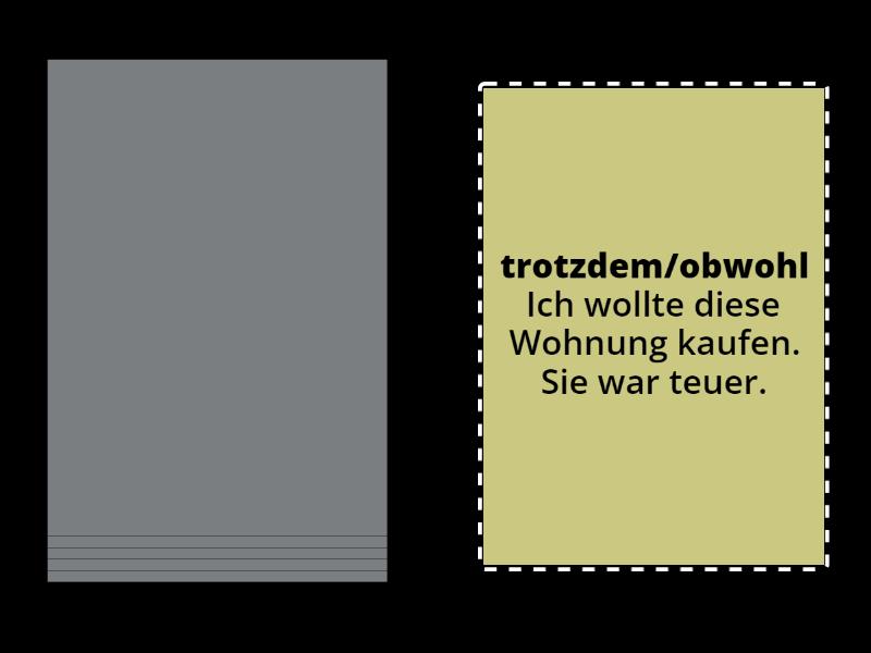 deshalb/weil, trotzdem/obwohl Zufällige Karten