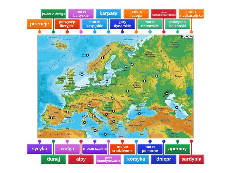 Europa Mapa Fizyczna Labelled Diagram 4035