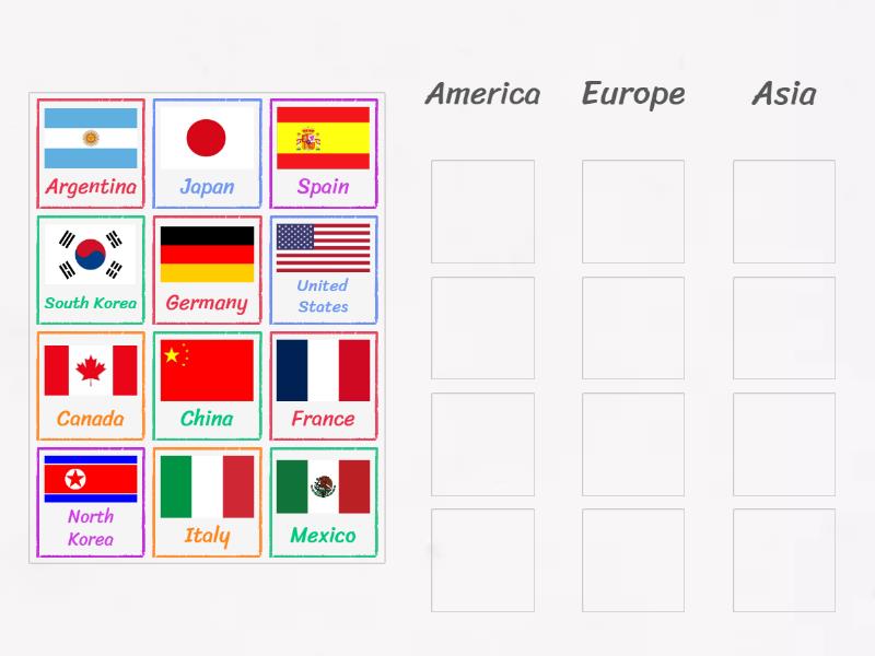 Continents - Group sort