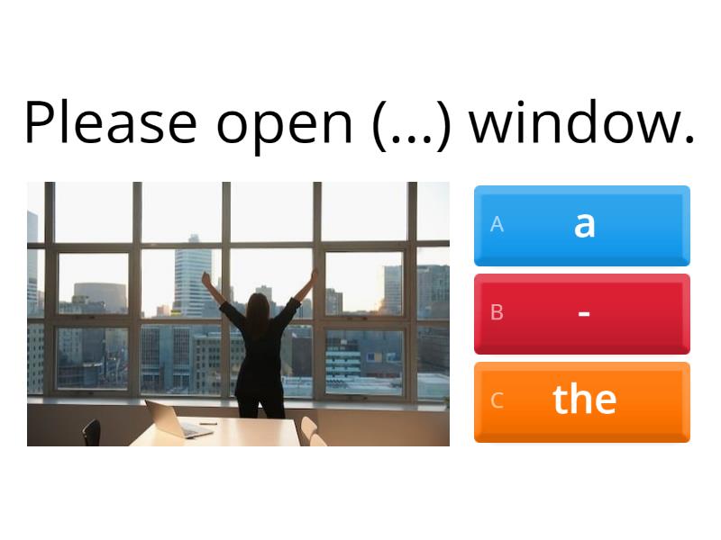 Articles: a, an, the, zero article - Quiz