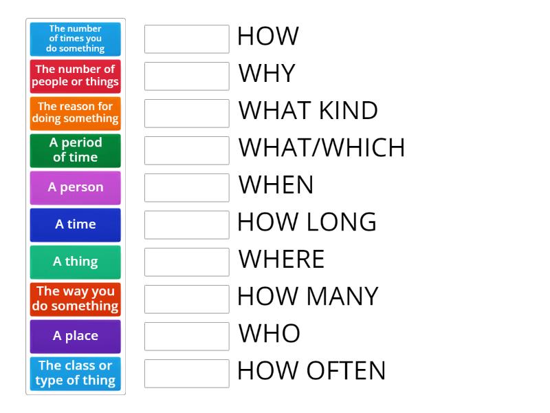WH questions - Match up