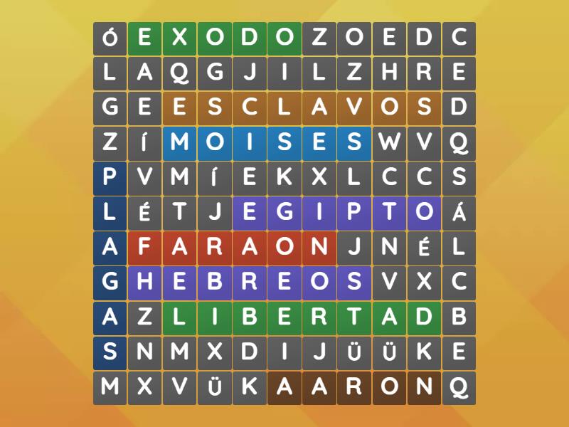 Sopa de letras - Moisés - Wordsearch