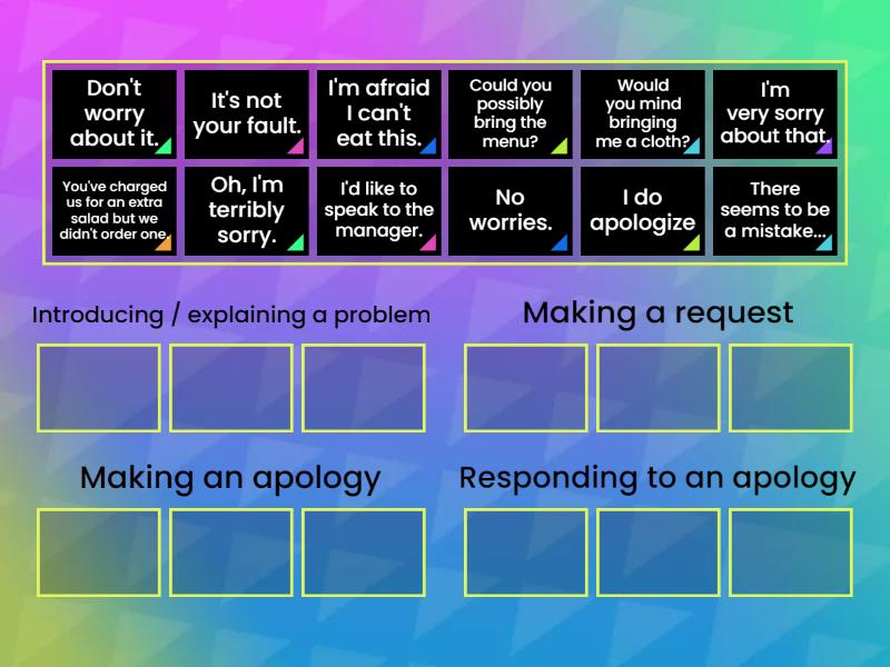 Explaining and dealing with problems - Group sort