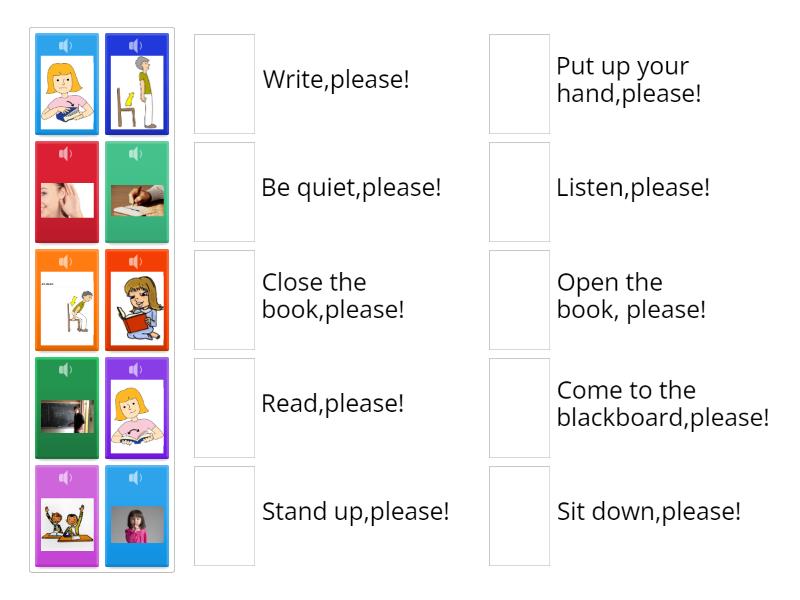 Classroom Instructions - Match up