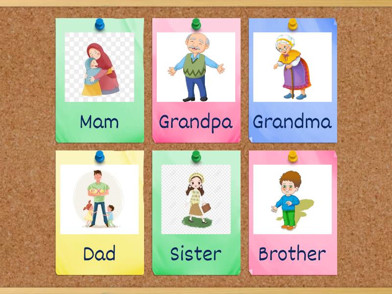 Anggota keluarga dalam bahasa inggris - Flip tiles