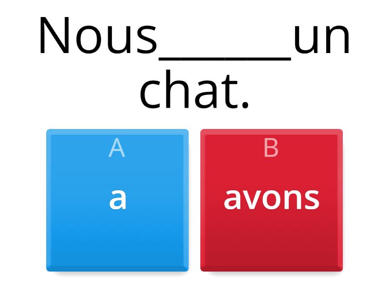 Le verbe AVOIR - Quiz