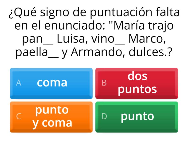 Punto y coma, dos puntos - Quiz