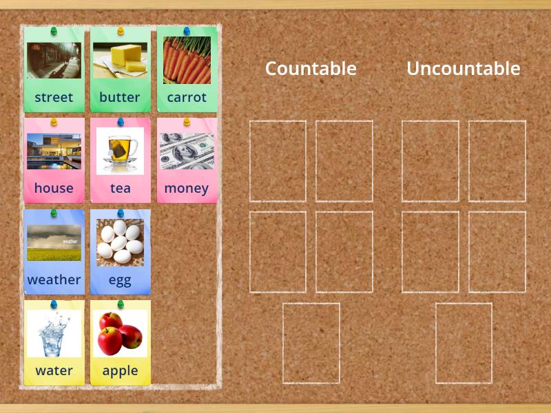 Divide the nouns into 2 groups - Group sort