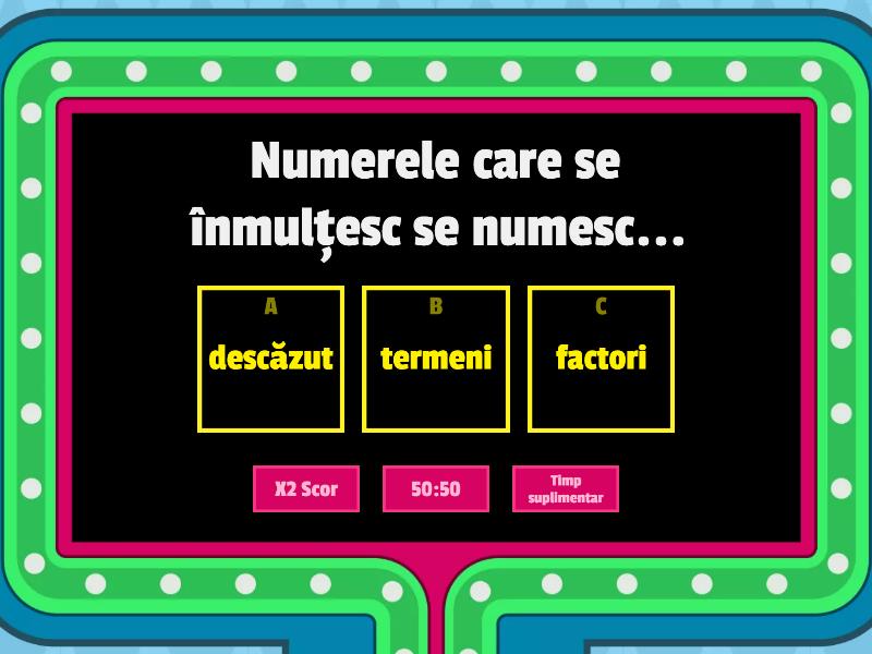 tabla inmultirii - Gameshow quiz