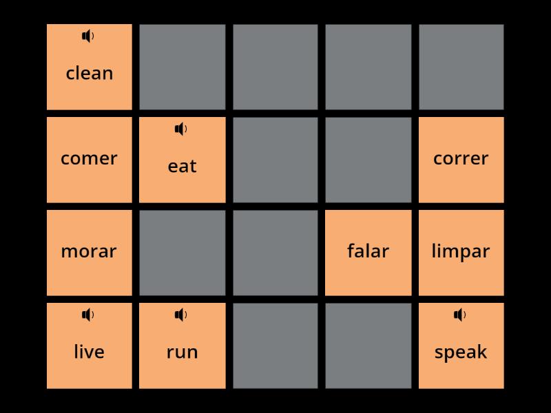 Memory Game - Verbs - Matching pairs