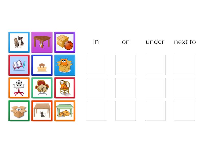 Kid's box 1 - prepositions - Group sort